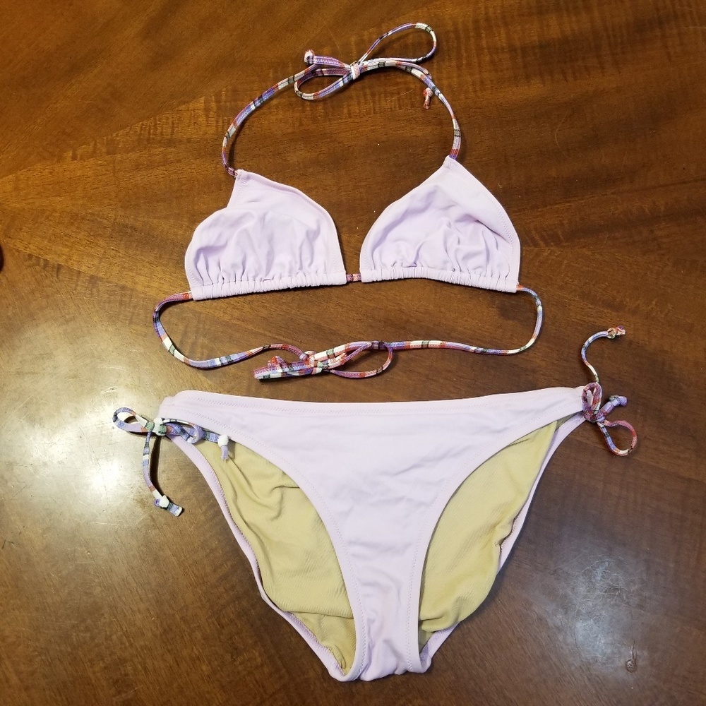 J. Crew triangle tie side bikini sz L